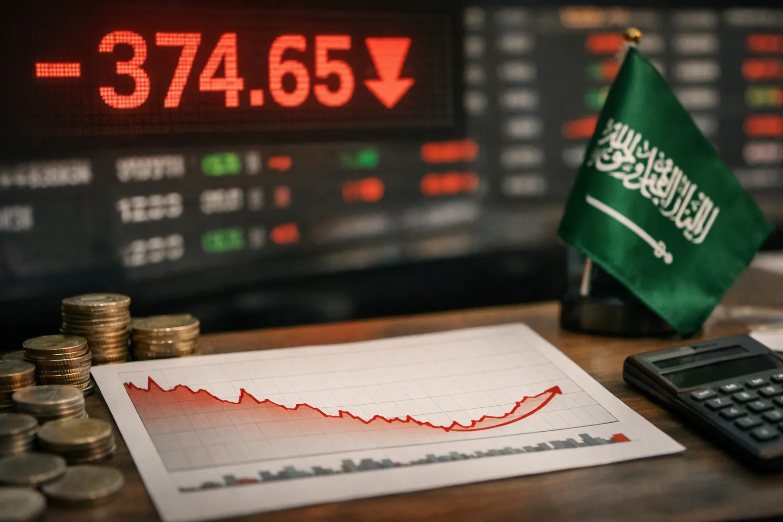 السوق السعودي يفتح على تراجع حاد ويقلص خسائره تدريجيًا